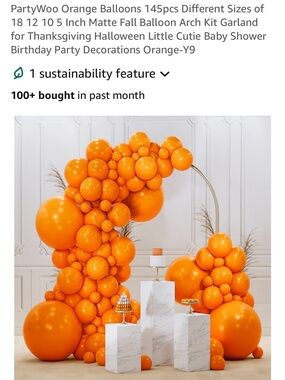 Orange Balloon Garland Kit — Bright Orange Balloon Arch for Home Party Supplies